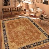 handmade Traditional Kafkaz Brown Blue Hand Knotted RECTANGLE 100% WOOL area rug 9 x 11